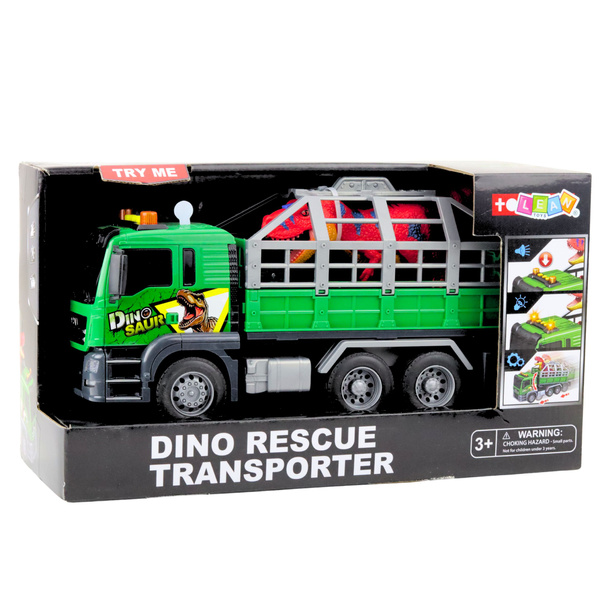 Dinosaurier Transport LKW Figur Lichter Geräusche Grün 1:10