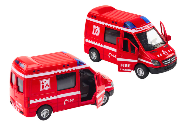 Feuerwehrauto 1:32, öffnende Türen, Lichter, Geräusche, rot