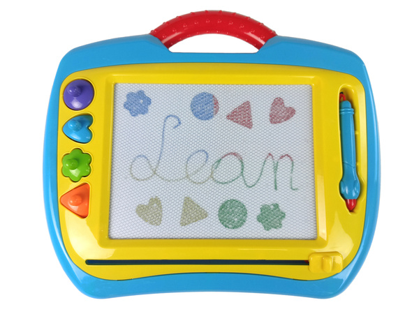 Set of 2 Magnetic Table with Stamps Blue and Yellow