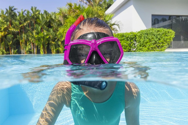 Tauchset Maske mit Schlauch Rosa 24070