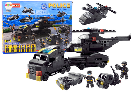 Police Set Building Blocks Police Military Figures 343 El. 6in1
