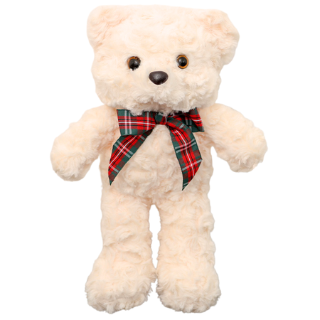 Plüsch Maskottchen Kuscheltier Teddybär mit Schleife Weiß 30cm