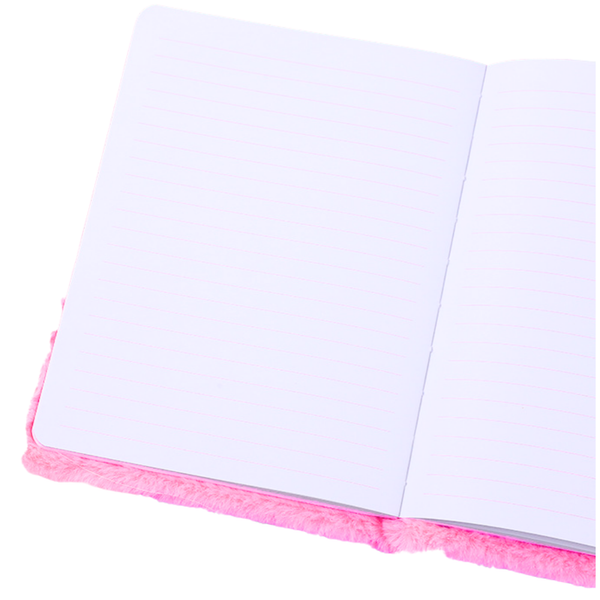 Plüschfell-Notizbuch, liniertes Notizbuch mit Einhorn-Mähne, bunt, A5