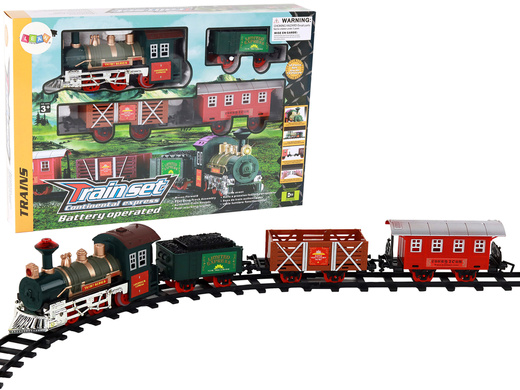 Elektrische Lokomotive mit 3 Waggons, Geräusche und Lichter