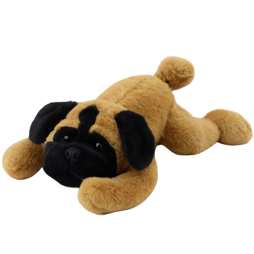 Plüschtier Kuscheltier Mops Hund liegend braun 40cm