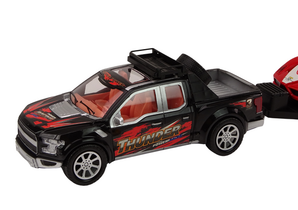Pickup Truck mit Abschleppwagen Sattelauflieger Sportwagen Offroad-Set