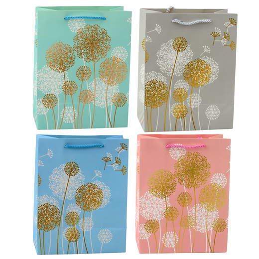 Gift Bag Dandelions Gold Elements 23 x 18 x 10.5 cm