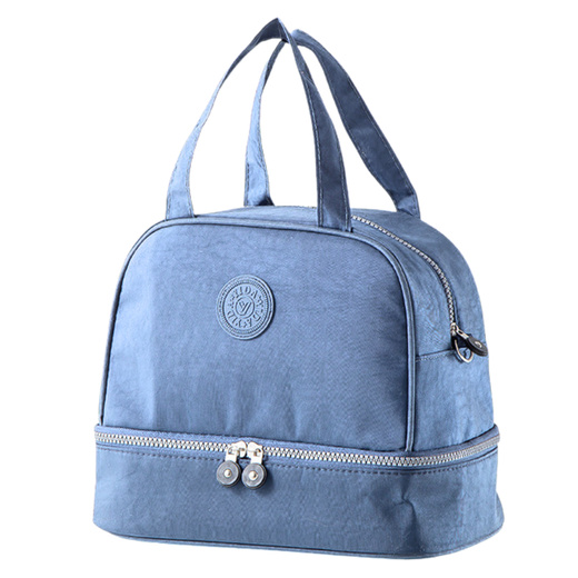 Thermal Insulating Breakfast Bag with Adjustable Strap Blue 27cm