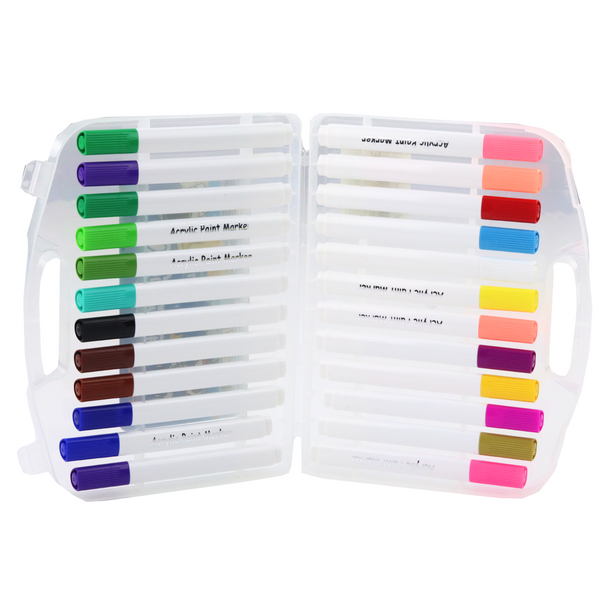 Set of 24 Acrylic Marker Pens in Organizer