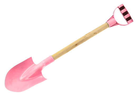 Sand Shovel Wooden Handle Pastel Pink 60cm