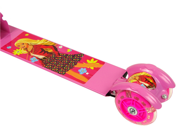 Three-wheeled Scooter Luminous LED Wheels Pink with Handbrake