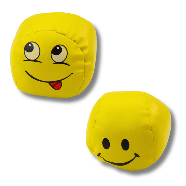 Weiche Sportbälle Emoticons Gelb 6er Set 7cm