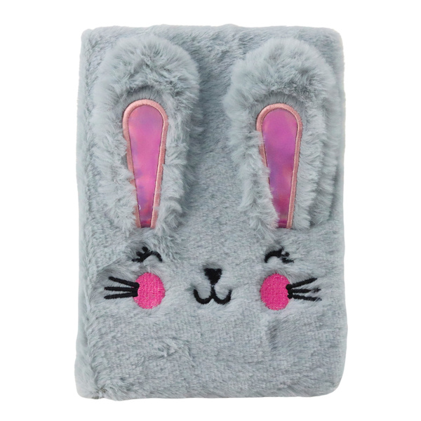 Plush Fur Notebook Lined Notebook With Rabbit Colored A5