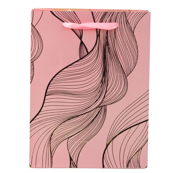 Gift Bag Wavy Gold Pattern Mix Color 23 x 18 x 10 cm