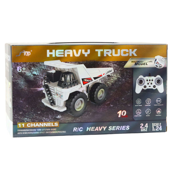 Koparka Gąsienicowa Zdalnie Sterowana RC Światła Dźwięki Biała 1:24