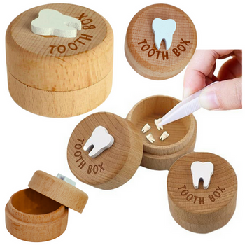 Wooden Box for Baby Teeth for Children with Engraving Tooth Box