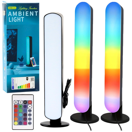 Set of Ambient RGB LED Gaming Desk Lamps with Remote Control 2 pcs.