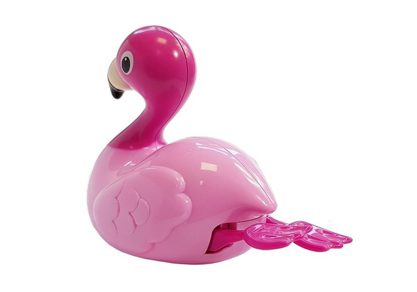 Bad Flamingo schwimmt auf dem Wasser