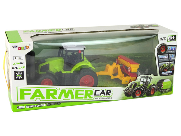 Agricultural Vehicle Tractor with Baler R/C 1:16 Green