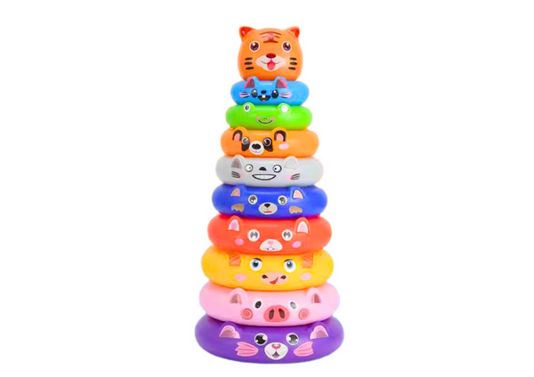Circle Pyramid Animal Stickers Tiger Colorful