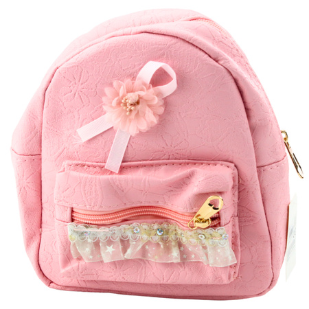 Children's Backpack Embossed Bow Ruffle Pink 20cm 2.5L