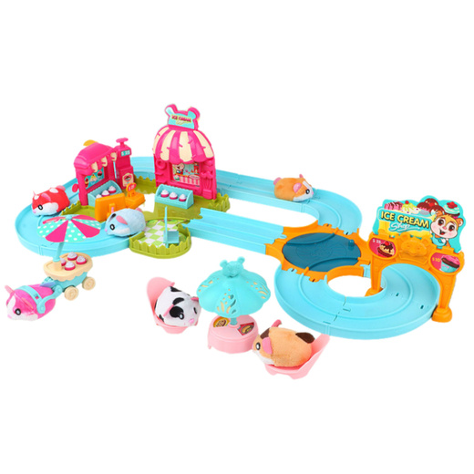 Interactive Hamster Track Ice Cream Shop Cafe Battery Operated Hamster