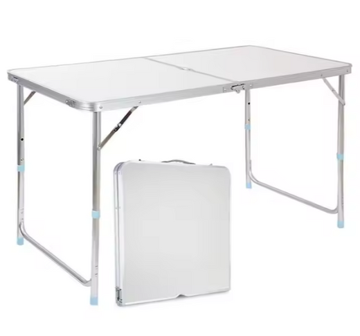 Klappbarer Campingtisch Verstellbar Aluminium Weiß 120x60cm