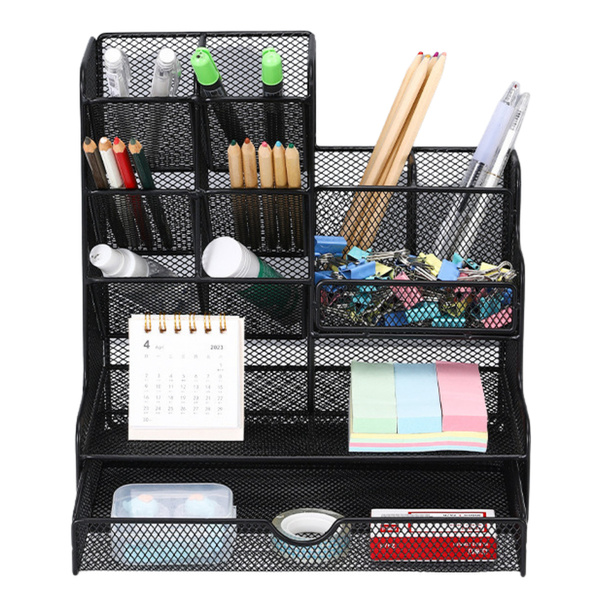 Office Supplies Organizer Container Metal Black
