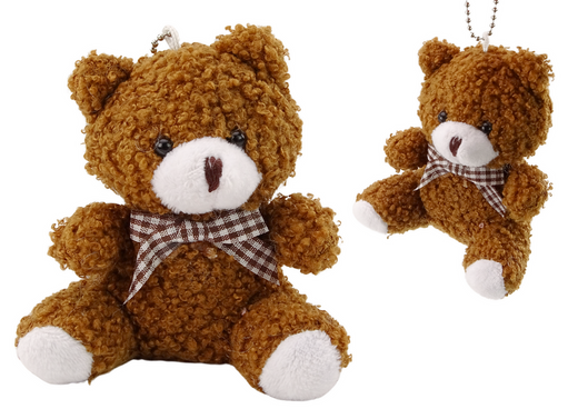 Brauner kleiner Plüsch-Teddybär, kuscheliges Maskottchen-Schlüsselanhänger, 10 cm