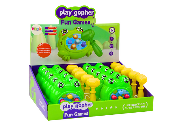 Mini Game Wac A Mole Frog Hammer On A String, green