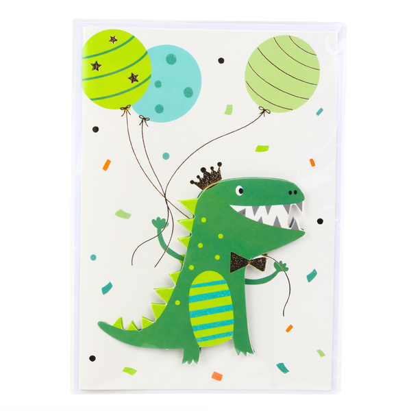 Greeting Card 3D Unicorn Elephant Frog Dinosaur + Envelope