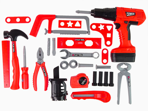 Heimwerker-Set Schraubendreher Akku Hammer Säge