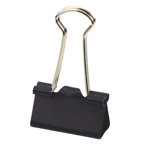 Zestaw Uniwersalne Klipsy Biurowe Stal Sprężynowa Czarne 32mm 12szt