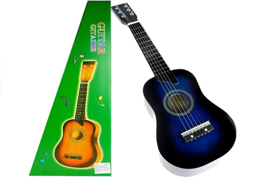 Classic Wooden Guitar For Kids Blue Looking Like Real