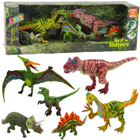 Dinosaurier-Figuren-Set, bewegliche Beine, Münder, 6-tlg