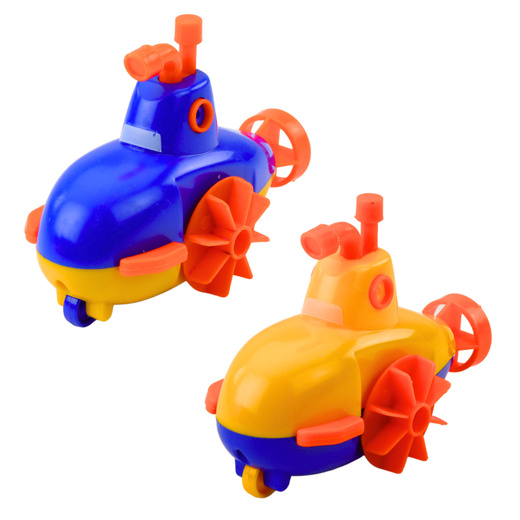 Wind-up Bath Toy Submarine Yellow Blue Mix