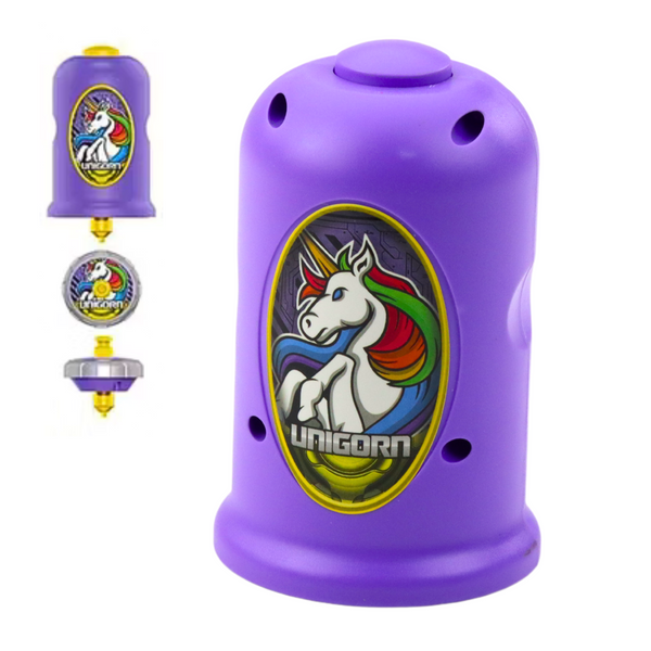 Flying Disc Unicorn Spinner Launcher Set Lila