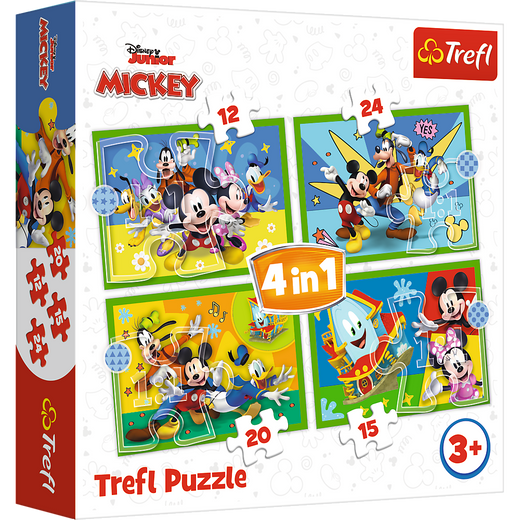 Puzzle - "4in1 (12, 15, 20, 24)" - Among friends Mickey Mouse Trefl 34616