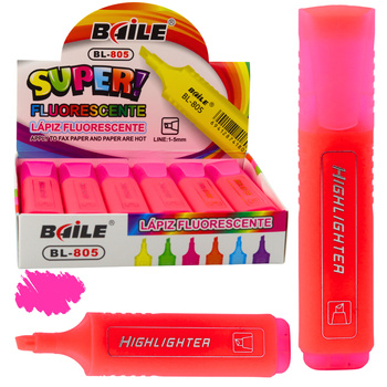 Textmarker für Notizen, Schule, Büro, Neon-Intensivrosa