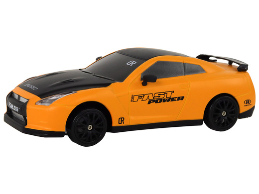 Remote Controlled Sports Car R/C 1:24 Yellow Interchangeable Wheels