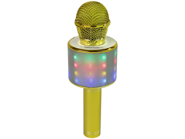 Drahtloses Mikrofon USB Lautsprecher Karaoke Aufnahme Modell WS-858 Gold