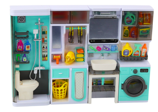 Bathroom Play Set 4in1 Shower Toilet Washing Machine Accessories