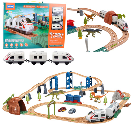 Electric Interactive Train Cars Tunnel Volcano Dinosaurs 95 cm