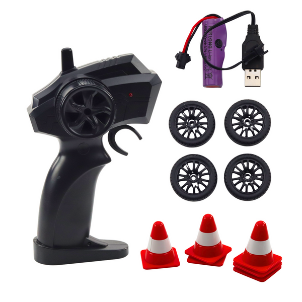 Drift Sports Car Interchangeable Wheels Remote Controlled RC 4WD Yellow Sport