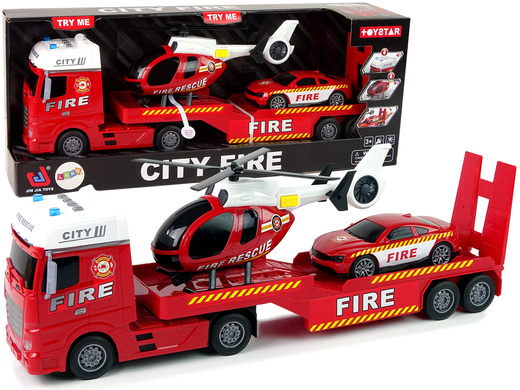 Feuerwehr-Set Truck Truck-Hubschrauber Sound-Lichter