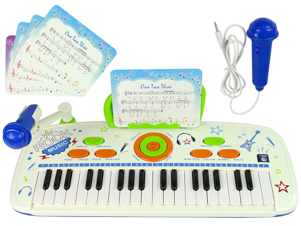 Elektrisches Keyboard Klavier für Kinder Blau USB-Noten