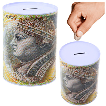 Piggy bank Metal box 200 złoty banknote 16x12cm