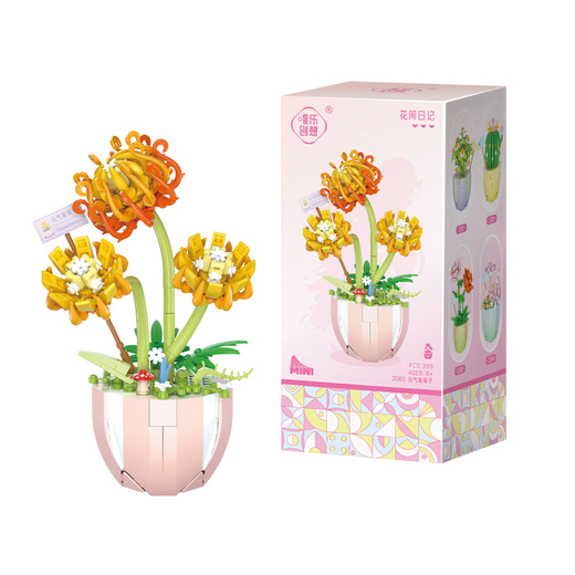 Construction Blocks Flowers in Pots Colorful 269–444 pcs.