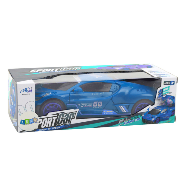 Sports Car Obstacle Sensor Led Ball 360° Rotation Lights Sound Blue