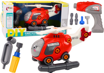 DIY Turning Cartoon Helicopter Red